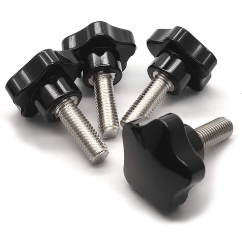 M10 x 25mm Star Shape Screw Knobs - 5-Star Stud Tightening Screw Grip Handheld for Machine Tool, Pack of 5