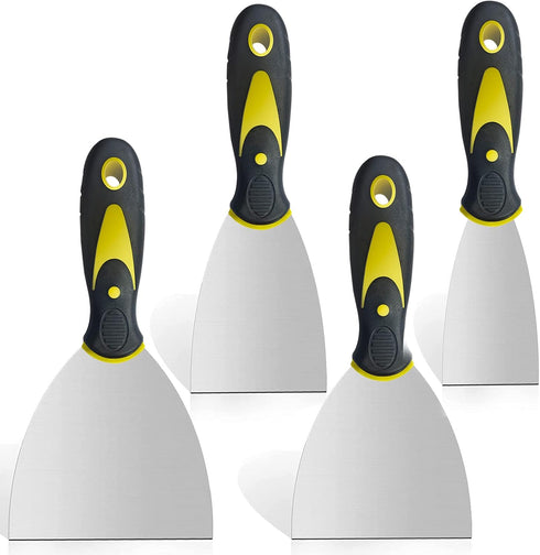 4 Pack Putty Knife Scraper Set, 2" 3" 4" 5" Stainless Steel Putty Knife, Wallpaper Paint Scraper Tool