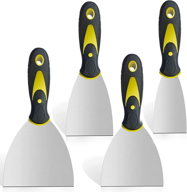 4 Pack Putty Knife Scraper Set, 2" 3" 4" 5" Stainless Steel Putty Knife, Wallpaper Paint Scraper Tool