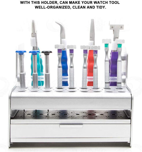 ZJchao Multi Function Screwdriver Holder, Storage Display Rack for Glasses Repair Tool with Drawer