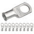 SELTERM 10pcs 2 AWG-1/2 Stud Tinned Copper Wire Lugs - Heavy Duty Battery Cable Ends, UL Battery Lugs