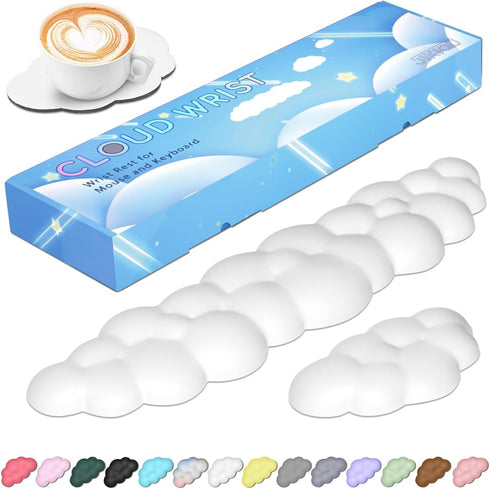 JIKIOU Upgrade Leather Cloud Keyboard Wrist Rest, Cloud Wrist Rest with Non-Slip