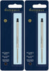 Waterman Black Medium Point Ballpoint Pen Refill, 2 Pack