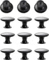COOLHOOD 12Pcs Furniture Decorative Handle Modern Stainless Steel Dressers Knob Round Bedside Cabinet Pull Round Drawer