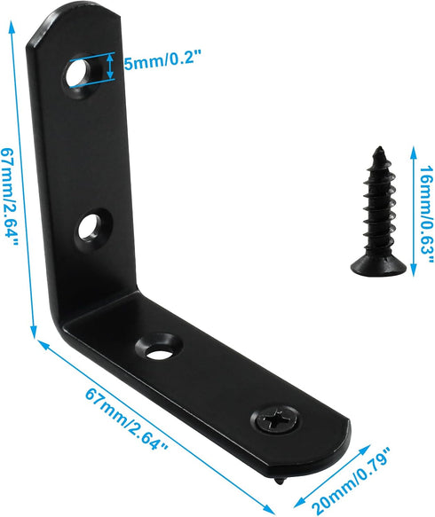 8 Pack 90 2.5" 2.5" Bonsicoky L Bracket Corner Brace - Degree Angle Stainless Steel Corner Bracket - Angle Shelf