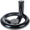 YXQ 3.94'' Hand Wheel Black with Revolving Handle, 3 Spoked Round Handwheel for Milling Machine, 12mm Hole