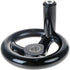 YXQ 3.94'' Hand Wheel Black with Revolving Handle, 3 Spoked Round Handwheel for Milling Machine, 12mm Hole