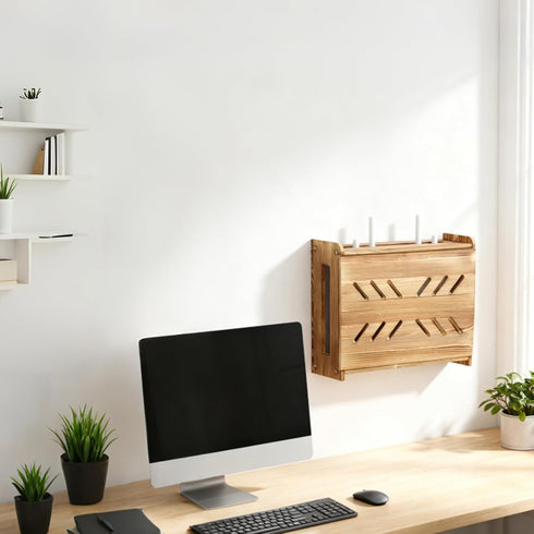 Adjustable Projector Shelf & Router Shelf -Router Box Hider, Modem Cable Router Cover Organized Power Strip Cable
