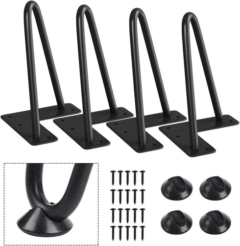 SMARTSTANDARD 6 Inch Heavy Duty Hairpin Furniture Legs, Metal Home DIY Projects
