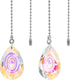Apojgitn 2 Pcs Crystal Ceiling Fan Pull Chain, Decorative Rainbow Crystal Pendants with