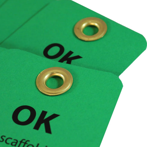 AccuformNMC OK - DO NOT ALTER Tag - NMC SPT3, 3 in. x 6 in., Pack of 25, Black Text on Green Base