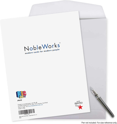 NobleWorks - 1 Large Blank Greeting Card (8.5 x 11 Inch), All Occasion Notecard with Envelope, Big Bold Letters
