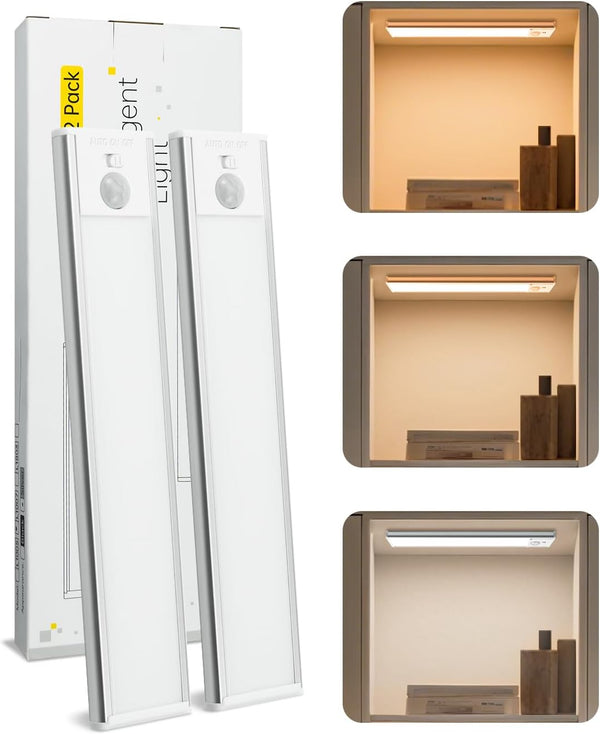 KTTGO Under Cabinet Lighting, LED Rechargeable Motion Sensor Closet Lights, 3 Color Temps