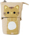 iSuperb Standing Pencil Pouch, Cute Cat Telescopic Zipper Canvas Pencil Bag for Kids