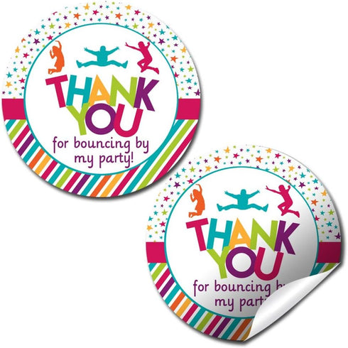 Jump and Bounce Birthday Party Thank You Sticker Labels - 40 2" Circle Stickers by AmandaCreation