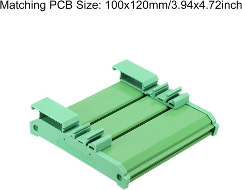 MECCANIXITY PCB DIN Rail Mount Carrier, Circuit Board Mounting Holder 100x120mm Green