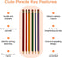 Cute Pencils 6-Pack - Unsharpened #2 HB Pencils - Pencils with erasers - Ideal for School, Sketching, Writing - Rainbow Colors: Red, Orange, Yellow, Green, Blue, Purple