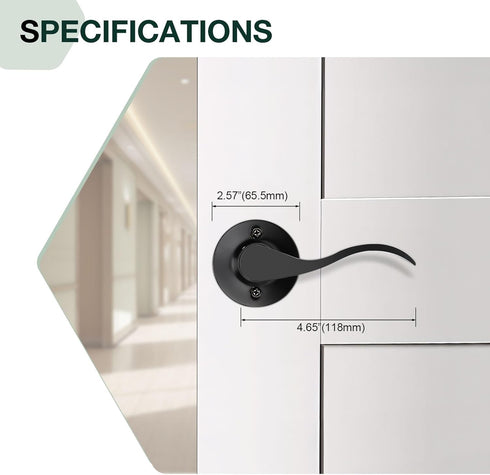 GOBEKOR Right-Handed Black Dummy Door Lever Handle for Closet Doors, Non-Turning Lock for Pantry