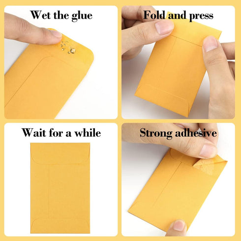 BagDream 200 Pack Kraft Small Coin Envelopes - Mini Envelopes for Seeds, Keys, Stamps, Wedding Favors