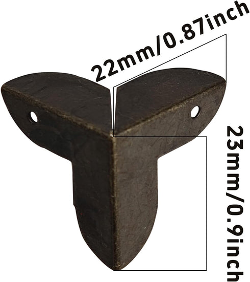 bociloy 24PCS 0.87" 0.87" Metal Box Corner Protectors, x Antique Bronze Triangle Edge Guard for Furniture, Cabinet