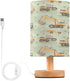 ALAZA Excavator Truck Bedside Table Lamp with USB Port for Bedroom Nightstand