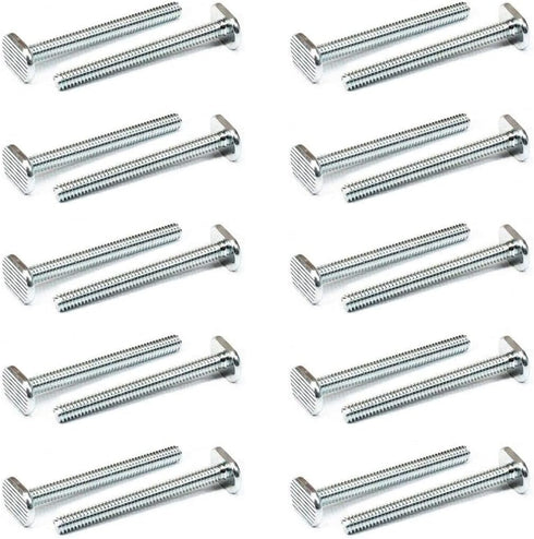 POWERTEC 1/4"-20 T Track Bolts - 20 Pack, 2-1/2 Inch Long T Slot Bolts for Woodworking Jigs and Fixtures