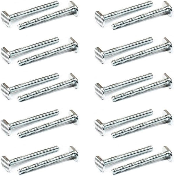 POWERTEC 1/4"-20 T Track Bolts - 20 Pack, 2-1/2 Inch Long T Slot Bolts for Woodworking Jigs and Fixtures