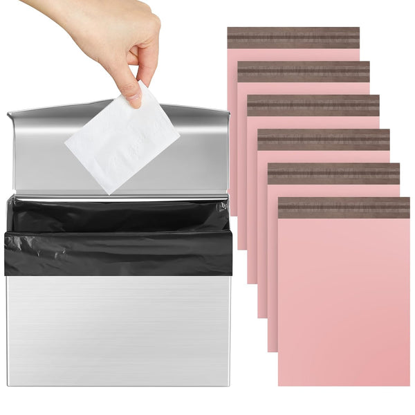 Tioncy 1 Pack Sanitary Napkin Disposal Receptacle with Feminine Hygiene Disposal Bag