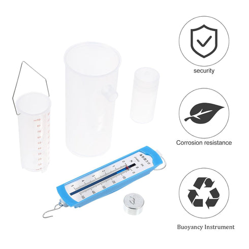Baluue Plastic Graduated Cylinder with Metal Weight, Hooks and Ring Lever Principle, Archimedes Principle Kit