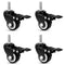 1.5" Stem Casters Set of 4, Heavy Duty Threaded Stem 5/16"-16 x 1" Swivel Wheels with Brakes, 300Lbs