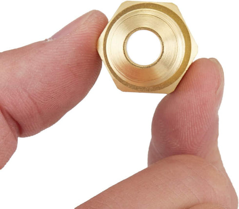 2 PCS Brass Flare Tube Fitting Coupling, Gas Adapter 3/8" Flare X 1/2" Female NPT Pipe Connector