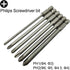 Long Slotted Head and Cross Phillips Screwdriver Bit Sets, 10Pcs with 1/4 Inch Hex Shank, 4 Inch Length