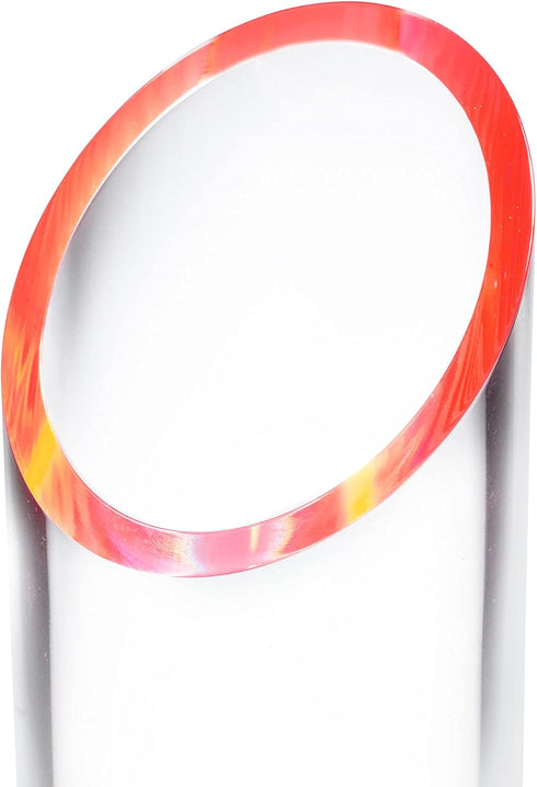 OfficeGoods Acrylic Pen & Pencil Holder, Modern Desk Organizer, 5.25” H x 2.5” W, Neon Red