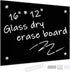 Okydoky 12" x 16" Black Glass Dry Erase Whiteboard - Frameless for Home, School, Office