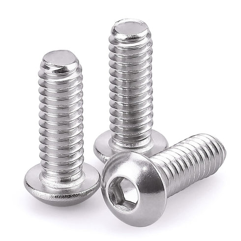 1/4-20 x 3/4" Button Head Socket Cap Bolts - 304 Stainless Steel Screws, Allen Hex Drive, Pack of 25