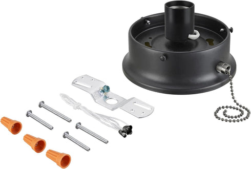 Aspen Creative 22104-01-1, Flush Mount Ceiling Fixture Shade Holder Kit with On/Off Pull Chain