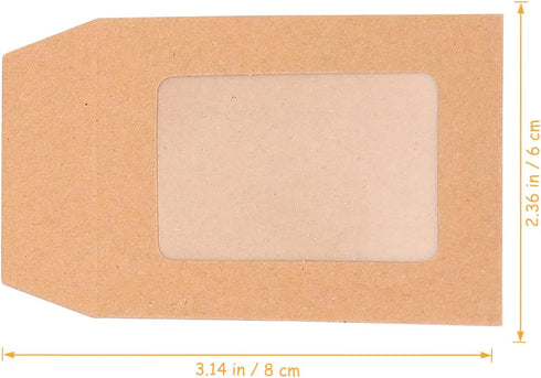 iplusmile Coin Envelopes, 25pcs Window Check Envelopes, Kraft Paper with Clear Window for Business Document Storage