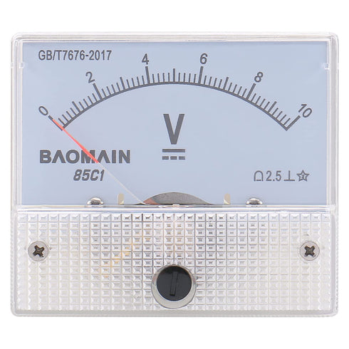 Baomain Analog Voltmeter 85C1 DC 0-10V Rectangle Analog Volt Panel Meter Gauge