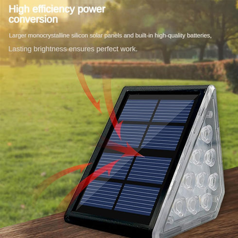 4 Pack Solar Step Lights, IP67 Outdoor Waterproof LED Triangle Lights for Garden Yard Patio, Porch, Front Door,