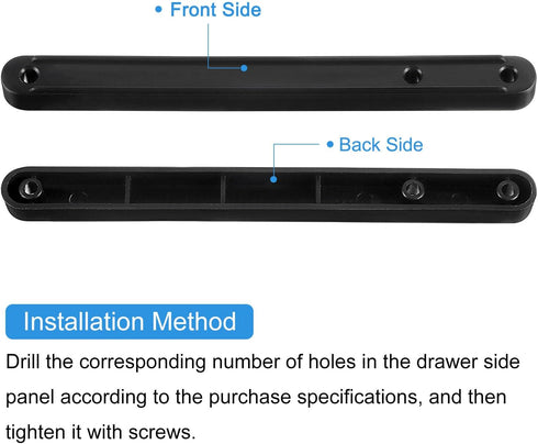 6Pcs 180mm uxcell Drawer Slides, - Plastic Drawer Rails, Side Mounted Grooved Guide Rails for Cabinet Drawers Bedside