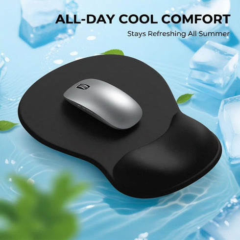 EooCoo Ergonomic Mouse Pad with Gel Wrist Rest Support, Middle Concave Design for Natural Wrist Alignment, Non-Slip