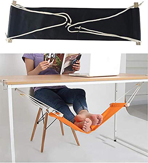 Home-organizer Tech Portable Adjustable Foot Hammock, Mini Under Desk Foot Rest for Office, Travel, Study, Relaxing