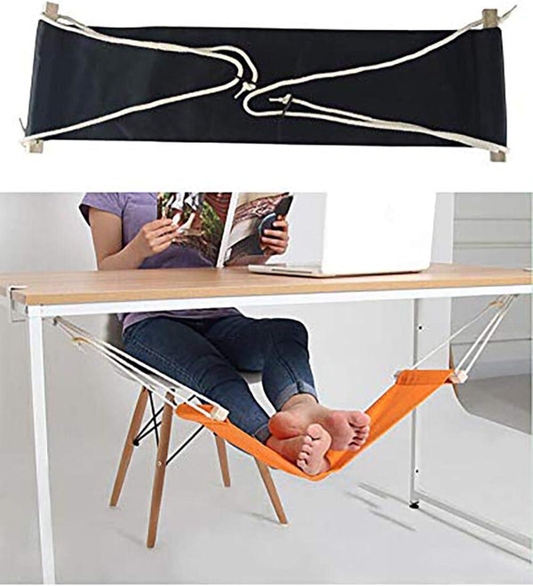 Home-organizer Tech Portable Adjustable Foot Hammock, Mini Under Desk Foot Rest for Office, Travel, Study, Relaxing