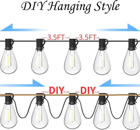 120FT 30+2 Bulbs REEMEER Outdoor String Lights, Ultra Long Waterproof Shatterproof Led Outside Patio Lights for Porch