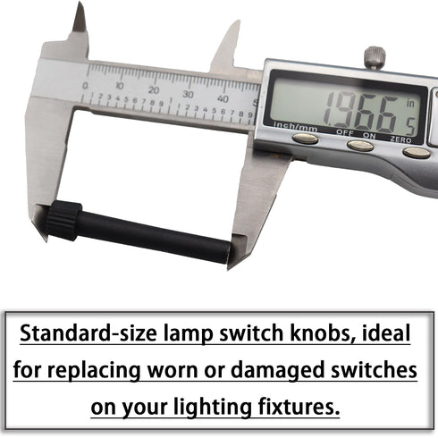 QINEHONS 50mm, 12 Pack Standard Lamp Switch Replacement, Sturdy Plastic Lamp Turn Knob for Easy On/Off Control, Sleek