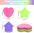 Outus 540 Sheets Star Sticky Notes, 3 x 3 Inch Heart Arrow Star Shaped Self Sticky Notes 6 Multi Colors for Reminders,