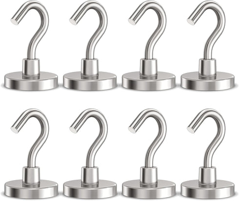 Magnetic Hooks Heavy Duty, 100 lbs Strong Hooks for Hanging, Pack of 8 Magnet with Hook for Cruise, Grill, Fridge