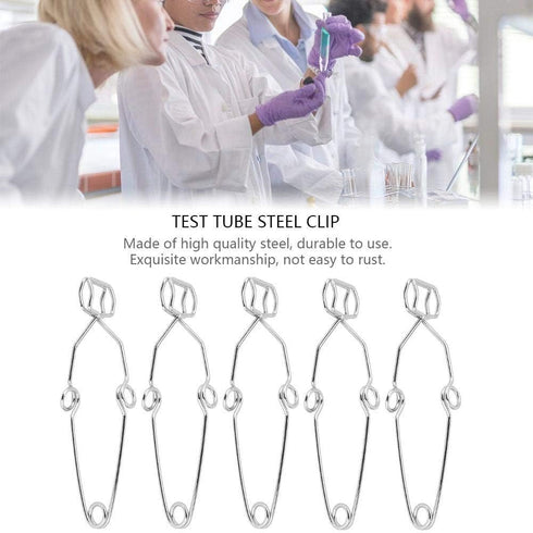 5PCS Spring Test Tube Holders Steel Clip Clamp Holder, 14.5cm Length for Standard Test Tubes