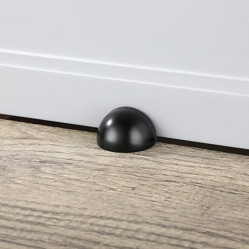 JQK Floor Door Stopper, Snowboard Hanger Storage, Stainless Steel Sound Dampening Door Stop Bumper, 5 Pack Black