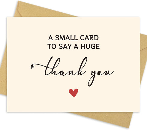 JIXZEN 25 Pack 350GSM, Thank You Cards with Envelopes & Matching Stickers, Thank